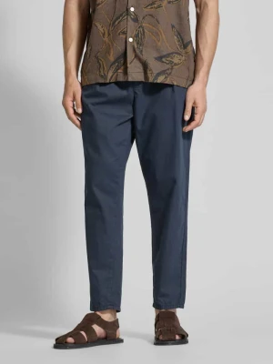 Spodnie o kroju regular fit z zakładkami w pasie i elastycznym pasem model ‘PIERCE’ casual friday