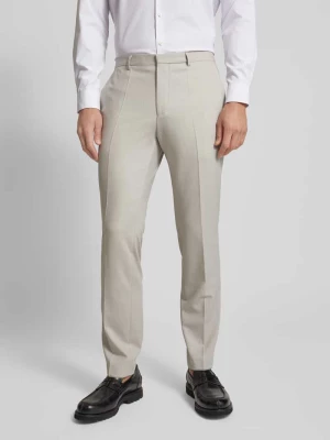 Spodnie o kroju regular fit z zakładkami w pasie i kieszeniami z tyłu model ‘Hesten’ HUGO