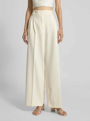 Spodnie o kroju regular fit z zakładkami w pasie i szeroką nogawką s.Oliver BLACK LABEL