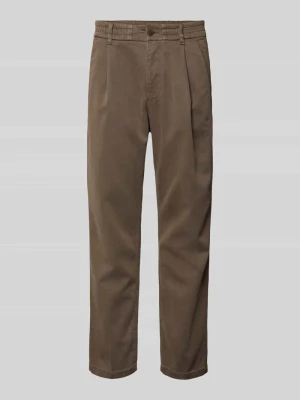 Spodnie o kroju regular fit z zakładkami w pasie model ‘CHASY’ drykorn