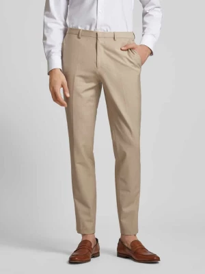 Spodnie o kroju regular fit z zakładkami w pasie model ‘Hesten’ HUGO