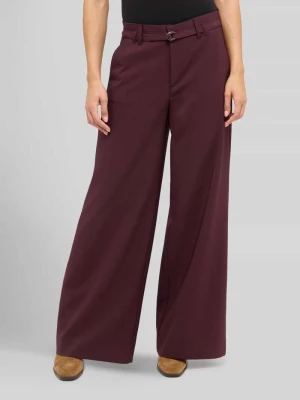Spodnie o kroju relaxed fit o szerokości z mieszanki bawełny model 'Liva Sleek' Angels Bordowy