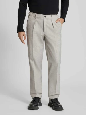 Spodnie o kroju relaxed fit w kant Profuomo