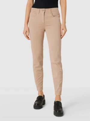 Spodnie o kroju slim fit w jednolitym kolorze LUISA CERANO