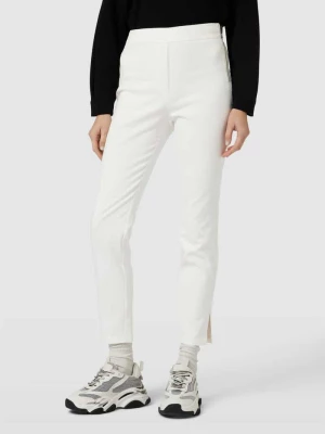 Spodnie o kroju slim fit w jednolitym kolorze Marc Cain