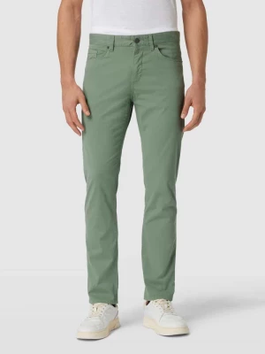 Spodnie o kroju slim fit w jednolitym kolorze model ‘Delaware’ Boss