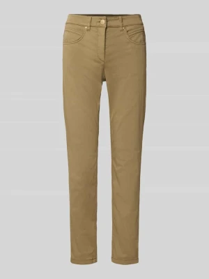 Spodnie o kroju slim fit w skróconym kroju LUISA CERANO Oliwkowy