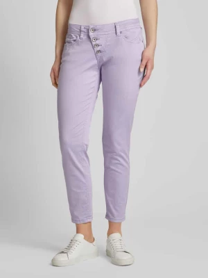 Spodnie o kroju slim fit z asymetryczną listwą guzikową model ‘Malibu’ Buena Vista