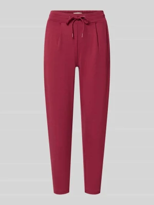 Spodnie o kroju slim fit z dodatkiem wiskozy model 'KATE' Ichi Bordowy