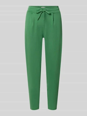Spodnie o kroju slim fit z dodatkiem wiskozy model 'KATE' Ichi Jabłkowozielony