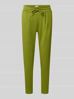 Spodnie o kroju slim fit z dodatkiem wiskozy model 'KATE' Ichi Oliwkowy