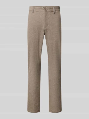 spodnie o kroju slim fit z dodatkiem wiskozy model 'MARK' Only & Sons Beżowy melanż