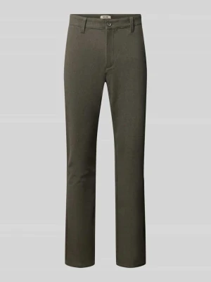 spodnie o kroju slim fit z dodatkiem wiskozy model 'MARK' Only & Sons Grafitowy melanż