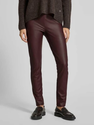 Spodnie o kroju slim fit z imitacji skóry z elastycznym pasem model ‘ECHO’ MM