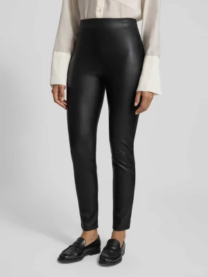 Spodnie o kroju slim fit z imitacji skóry z elastycznym pasem model ‘ECHO’ MM