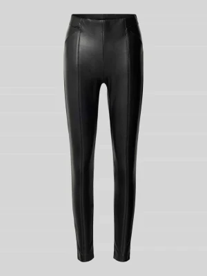 Spodnie o kroju slim fit z imitacji skóry z elastycznym pasem model ‘JESSIE’ Only