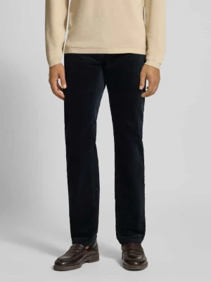 Spodnie o kroju slim fit z imitacji sztruksu model ‘Laval’ Pierre Cardin