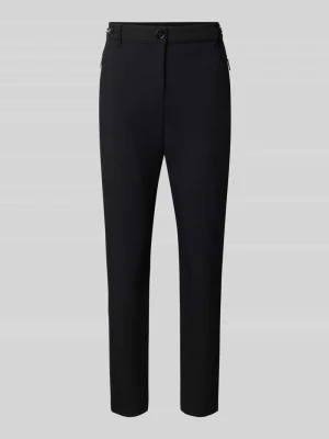 krój slim fit Wąskie spodnie z dodatkiem wiskozy model 'SILEA' Marc Cain Czarny