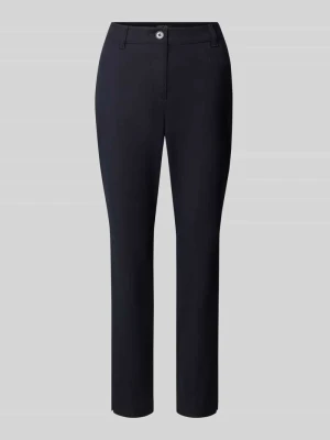 Spodnie o kroju slim fit z mieszanka bawełny ekologicznej Marc Cain Granatowy