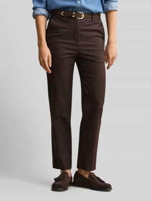 Spodnie o kroju slim fit z mieszanki bawełny o długości 7 / 8 Gant Ciemnobrązowy