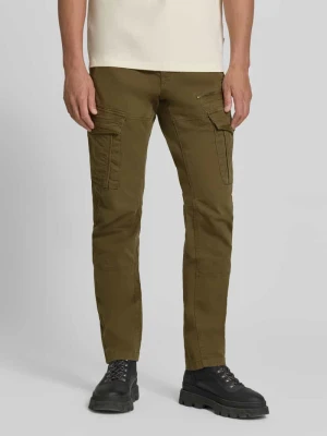 Spodnie o kroju slim fit z mieszanki bawełny w stylu cargo PME Legend Oliwkowy