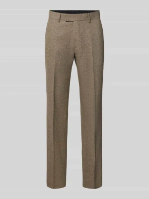 Spodnie o kroju slim fit z mieszanki wełny z domieszką bawełny model 'Tenuta' Tiger Of Sweden Beżowy