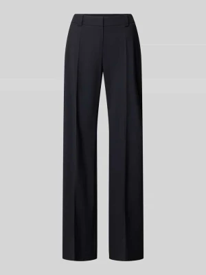 Spodnie o kroju slim fit z mieszanki żywej wełny i elastanu z kantami Windsor Granatowy