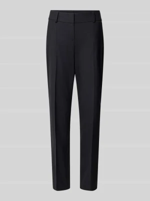 Spodnie o kroju slim fit z mieszanki żywej wełny i elastanu z kantami Windsor Granatowy