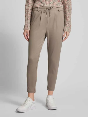Spodnie o kroju slim fit z zakładkami w pasie i tunelem model ‘POPTRASH EASY’ Only