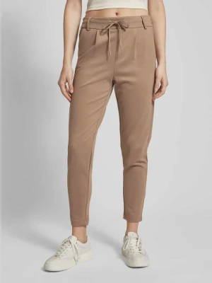 Spodnie o kroju slim fit z zakładkami w pasie i tunelem model ‘POPTRASH EASY’ Only