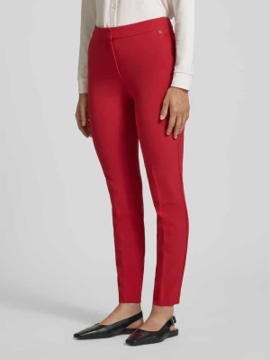 Spodnie o kroju slim fit z zapieciem na haftkę model ‘HAGONIA-1’ Hugo Czerwony