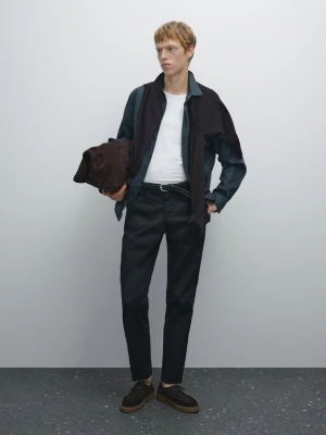 Spodnie O Kroju Slim - Granatowy - - Massimo Dutti - Mężczyzna