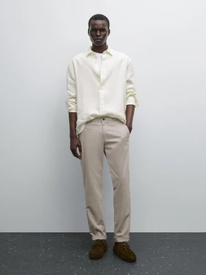 Spodnie O Kroju Slim - Popielaty - - Massimo Dutti - Mężczyzna