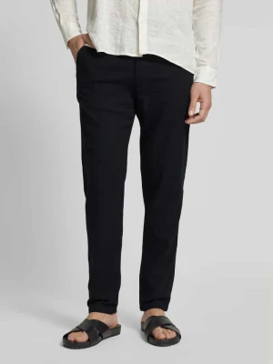 Spodnie o kroju slim taperd fit z tunelem model ‘Brody’ Selected Czarny