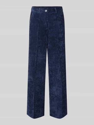 Spodnie o kroju straight fit w stylu sztruksowym MORE & MORE Ciemnoniebieski