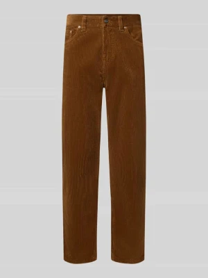 Spodnie o kroju straight fit z czystej bawełny w imitacji sztruksu Carhartt WIP Średniobrązowy