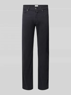 Spodnie o kroju straight fit z kieszeniami w szwach bocznych Model 'Laval' Pierre Cardin Granatowy