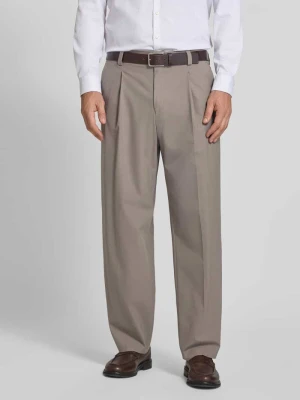 Spodnie o kroju straight fit z mieszanka żywej wełny model 'TONY' HUGO