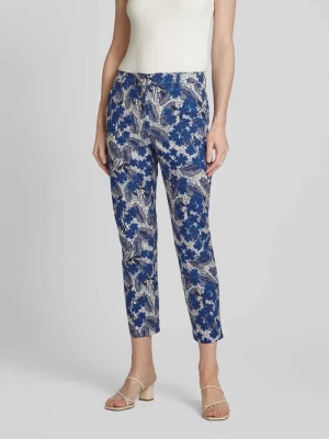 Spodnie o kroju stretch fit z kwiatowym nadrukiem model ‘RAVELLO’ Weekend Max Mara
