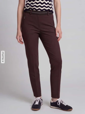 Spodnie o kroju super slim fit z mieszanka wiskozy model 'LILLYTH' Raphaela By Brax Ciemnobrązowy