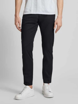 Spodnie o kroju tapered fit z 5 kieszeniami model ‘Lyon’ Pierre Cardin Czarny