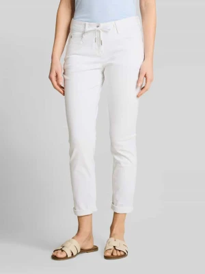 Spodnie o kroju tapered z mieszanki bawełny z tunelem Tom Tailor