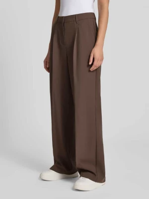 Spodnie o szerokim kroju z dodatkiem wiskozy model 'Aya Ellis' JJXX Czekoladowy