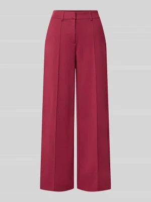 Spodnie o kroju wide fit z dodatkiem wiskozy model 'Kate' Ichi Bordowy