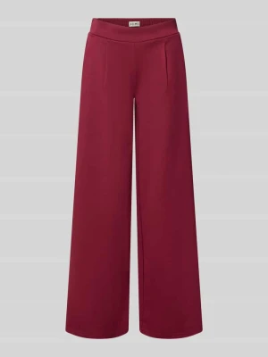 Spodnie o kroju wide fit z dodatkiem wiskozy model 'Kate' Ichi Bordowy