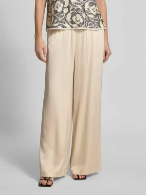 spodnie o kroju wide fit z elastycznym pasem comma