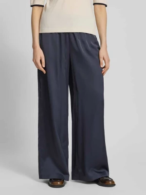 spodnie o kroju wide fit z elastycznym pasem comma