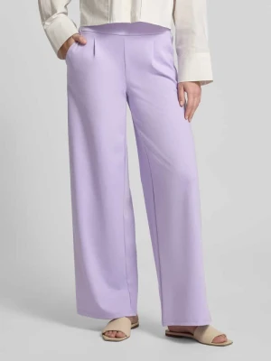 Spodnie o kroju wide fit z elastycznym pasem Model 'KATE' Ichi