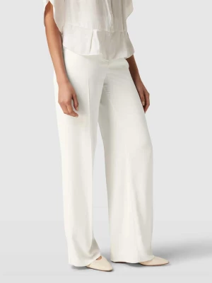 Spodnie o kroju wide leg fit z zakładkami w pasie i wpuszczanymi kieszeniami w stylu francuskim Calvin Klein Womenswear