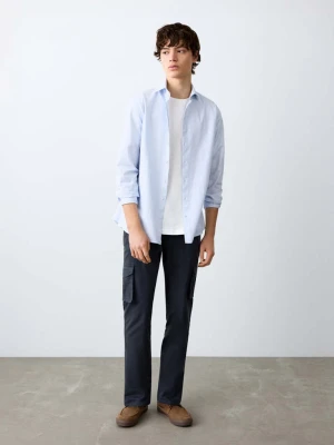 Spodnie o prostym kroju cargo granatowy - Chłopak - - MANGO TEEN